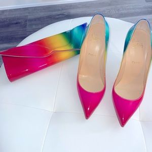 Authentic Rainbow Pigalle Pumps size 40.5 (matching clutch for sale separately)